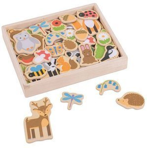 Magnesy dla dzieci W lesie 35 sztuk BJ275-Bigjigs Toys, układanki magnetyczne