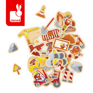 Magnesy drewniane Plac budowy 24 szt. Janod J09647