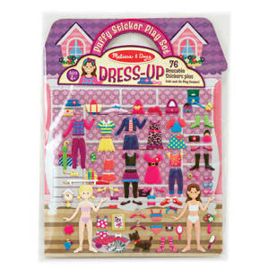 Książeczka Przebieranki i Moda z naklejkami wielokrotnego użytku 12195-Melissa & Doug, naklejki