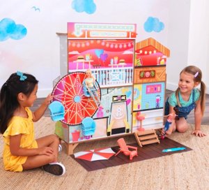 Dwustronny domek dla lalek z diabelskim młynem Fun Beach House KidKraft KK20053