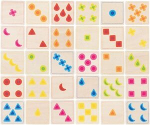 Gra edukacyjna Memo kolory i kształty Goki 56323 gry drewniane