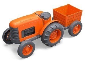 Pomarańczowy traktor na farmie, GTTRT01042-Green toys, zabawki dla dzieci