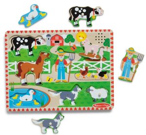 Układanka drewniana z dźwiękiem Gospodarstwo Old MacDonald's Melissa & Doug 50201