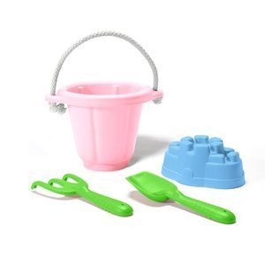 Zestaw do zabawy w piasku Różowe wiaderko z akcesoriami GTSNDP1023-Green Toys, zabawki do wody, na plażę