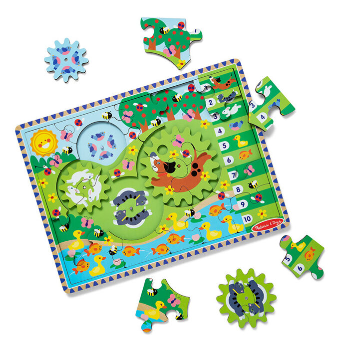 Drewniana układanka koła zębate Zwierzęta 24 el. 31004 Melissa & Doug