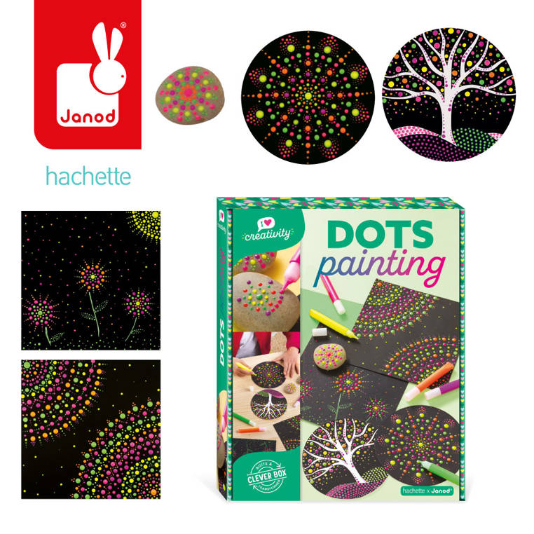 Zestaw kreatywny Malowanie kropkami Dots painting I love creativity Janod J07736  